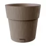 STEFANPLAST Ethica apvali gėlių vazonas su padėklu, rudos spalvos, 40x39 cm, 25 L