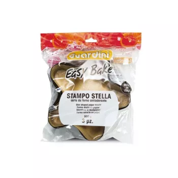 GUARDINI žvaigždės formos popierinės kepimo formelės, 3 vnt., Easy Bake, 25x21cm