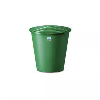 STEFANPLAST Lietaus vandens statinė 210L su dangčiu ir čiaupu Ø76,5x84cm Žalia