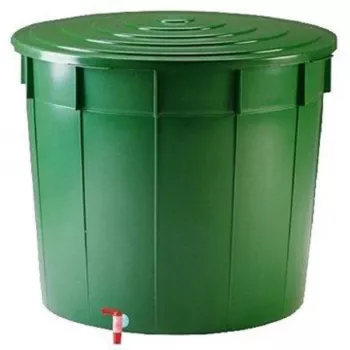 STEFANPLAST vandens statinė 500L su dangčiu ir čiaupu Ø100x85cm žalia