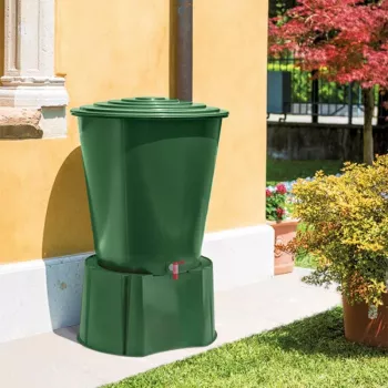 STEFANPLAST vandens statinė 500L su dangčiu ir čiaupu Ø100x85cm žalia
