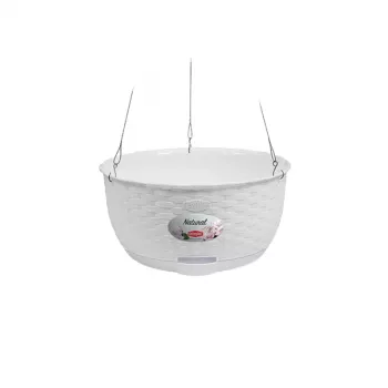 STEFANPLAST Kabantis Vazonas Natural Ø30x14.5cm Baltas