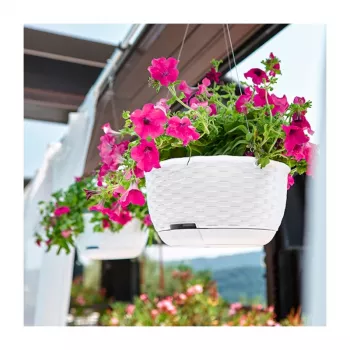STEFANPLAST Kabantis Vazonas Natural Ø30x14.5cm Baltas