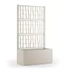 STEFANPLAST Gėlių dėžė su grotelėmis Ethica 80x36x140 cm Balta