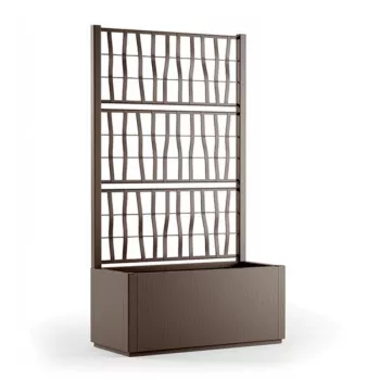 STEFANPLAST Gėlių dėžė su grotelėmis Ethica 80x36x140 cm Ruda
