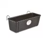 STEFANPLAST balkono gėlių dėžė su metaliniu laikikliu ruda 50x18x16 cm
