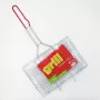 ASI COLLECTION barbekiu grotelės 34x22cm chromuoto plieno su medinėmis rankenomis