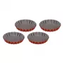 GUARDINI tartelių formelių rinkinys, 4 vnt., Rossana, Ø12x1,9 cm, nepridegantis plienas, antracito spalvos