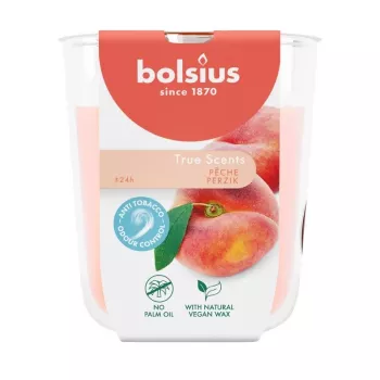 Bolsius True Scents kvapni žvakė stiklinėje, persikų, Ø80x73 mm