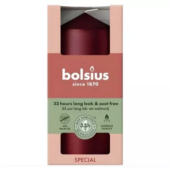 Bolsius cilindrinė žvakė Ø120x58 mm, Metallic Red