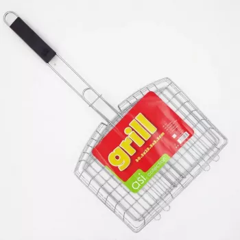 ASI COLLECTION grilio grotelės 30,5x23,5x5,5 cm chromuoto plieno stačiakampės BBQ kepimo grotelės