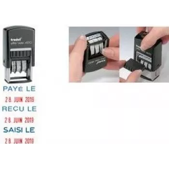 Trodat Printy Dater 4850L PAYÉ LE (FR) savaiminio spausdinimo datos spaudas, prancūzų kalba, 24 x 24 mm, juodas 4850/L2