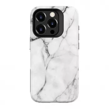 Evelatus Armor dėklas Apple iPhone 15 Pro – TPU+PC hibridas, marmuro baltas spaudinys