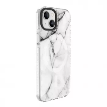 Evelatus Apple iPhone 15 PC+TPU dėklas su MagSafe marmuro baltumo