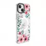 Evelatus iPhone 15 Plus permatomas MagSafe dėklas su gėlių raštu