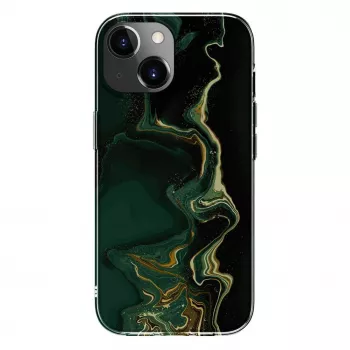 Evelatus Apple iPhone 15 PC marmuro tamsiai žalias dėklas