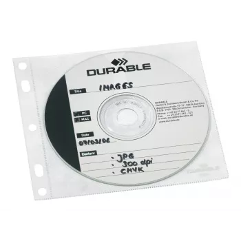 DURABLE 1er CD-/DVD-Hüllen Cover FILE abheftbar transparent, 10 St.
