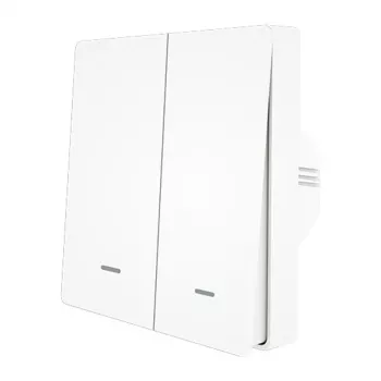 MOES ZS-B-EU2 ZigBee 2 kanalų šviesos jungiklis, nereikia nulinio laido, baltas