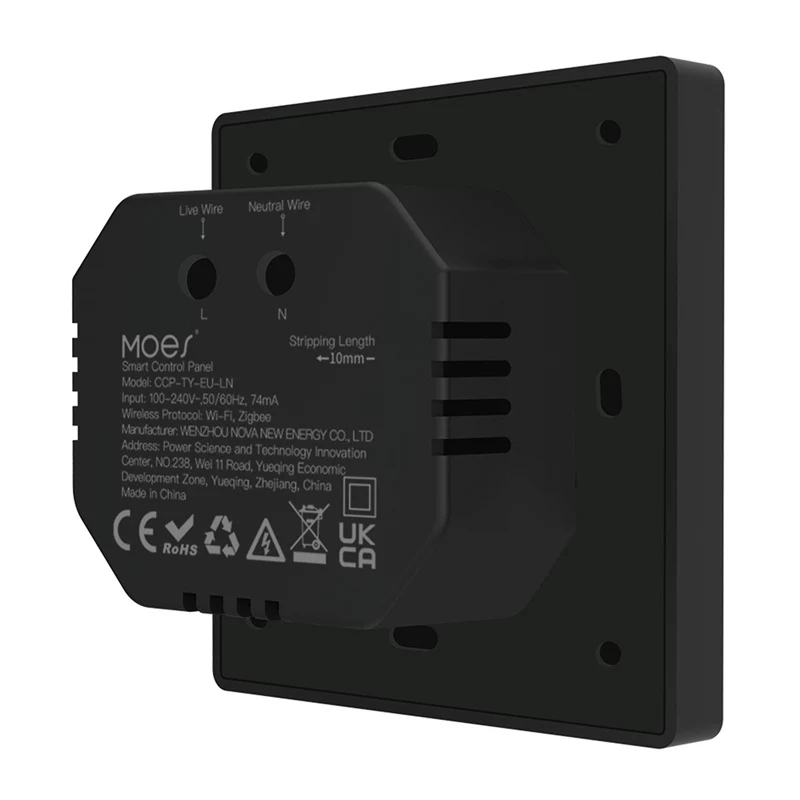 MOES CCP-TY-LN Wi-Fi/ZigBee valdymo skydelis su 4 inch LCD ekranu