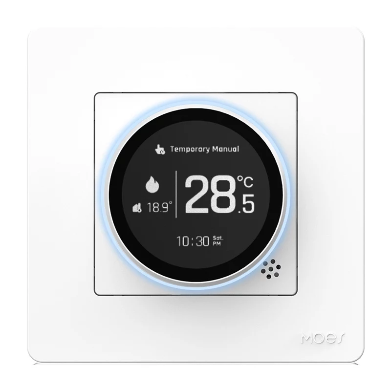 MOES ZHT-SR-GB-WH-MS ZigBee išmanusis termostatas elektriniam šildymui, baltas