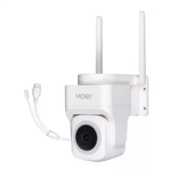 MOES WCM-B66 3MP lauko Wi-Fi IP kamera su AI žmogaus aptikimu, visų spalvų naktiniu matymu, pan/tilt, dvipusiu garsu, IP66 atspari oro sąlygoms