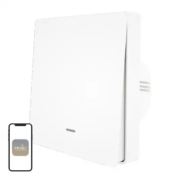 MOES ZS-B-EU1 ZigBee 1 kanalo šviesos jungiklis (nereikia nulinio laido, baltas)