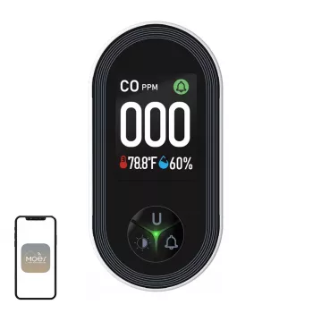 MOES S02-CO anglies monoksido detektorius, Zigbee 3.0, LCD ekranas, 85 dB signalas