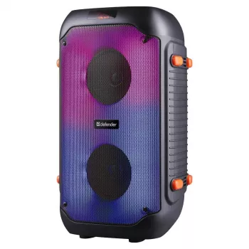 Defender BOOMER 25 nešiojamas Bluetooth garsiakalbis su karaokės funkcija, RGB apšvietimu, TWS, FM radiju, 25W, juodas