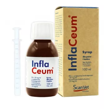 SCANVET InflaCeum skystas sąnarių palaikymo maisto papildas šunims ir katėms, 100 ml