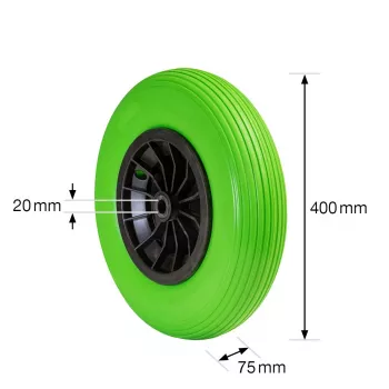 Wagner Design Yourself ratelio ratas, kietos gumos RO 8402, žalias, 260 mm, 120 kg, 4840201