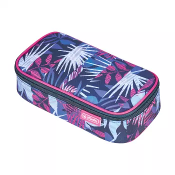 herlitz be.bag beatBox Indigo Flowers pieštukų dėklas, poliesteris, XXL užtrauktuku pagrindinė skyrius, 1 vnt. 400197550