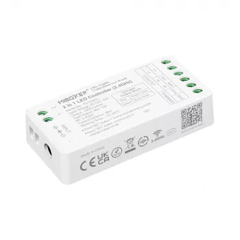 MiBoxer FUT035S+16kHz 2-in-1 dvigubos baltos spalvos LED valdiklis (DC12/24V, 2.4GHz, 16kHz be mirgėjimo)