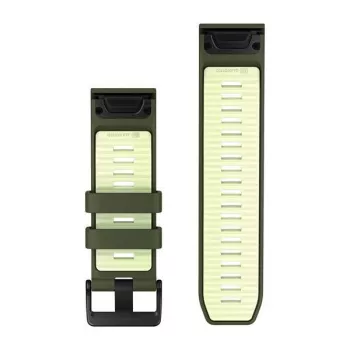 Garmin QuickFit 26 mm silikoninis laikrodžio dirželis - Olive Drab / Lemon 010-14508-01