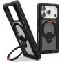UAG Urban Armor Gear Plasma XTE 360 MagSafe dėklas su atrama Apple iPhone 18 Pro/17 Pro - permatomas pilkas su juodais ir oranžiniais akcentais 114573114097