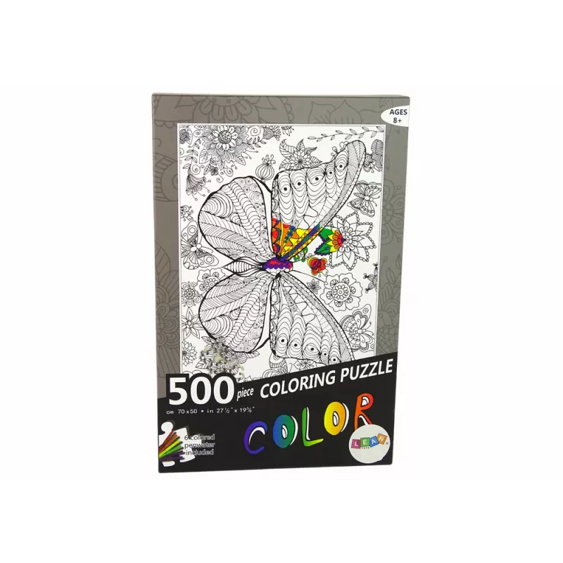 LEAN TOYS Dėlionė spalvinimui 500 elementų Drugelis