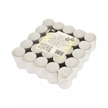 PAPSTAR arbatžvakės, baltos, 100 vienetų (13302)