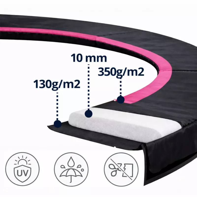 LEAN SPORT spyruoklių dangtelis Sport Max 10ft batutui juodas-rožinis