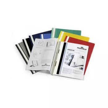DURABLE Duraplus pristatymo aplankas A4 baltas su permatoma priekine kišene ir metaliniu sukamuoju spaustuku