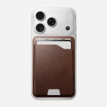 NOMAD Leather Mag Wallet - su MagSafe suderinama piniginė su Apple Find My, Horween oda (Rustic Brown)