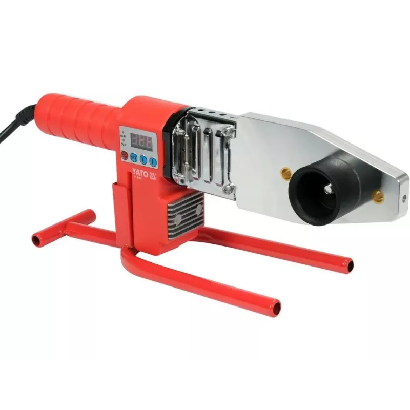 Yato YT-82251 plastiko suvirinimo įranga 800 W su LCD skaitmeniniu temperatūros valdymu, 100-550°C, 120-250 L/min oro srautas, komplekte antgaliai ir suvirinimo strypai