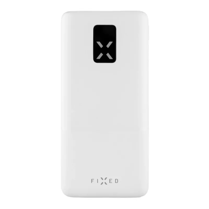 Fixed Zen 20 nešiojamasis įkroviklis 20000 mAh su LCD ekranu ir PD 20W išėjimu - baltas FIXZEN-20-WH