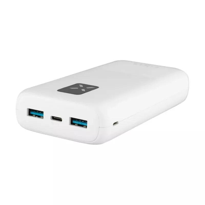 Fixed Zen 20 nešiojamasis įkroviklis 20000 mAh su LCD ekranu ir PD 20W išėjimu - baltas FIXZEN-20-WH