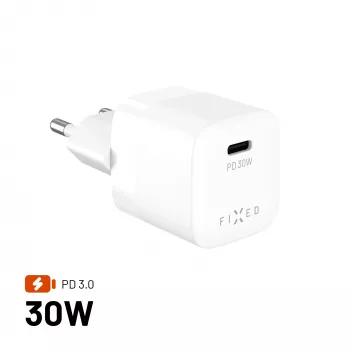 Fiksuotas mini USB-C GaN įkroviklis 30W - juodas