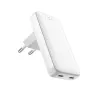 Fixed Slim Traveller 2xUSB-C kelioninis įkroviklis su pasaulio adapteriais, GaN, 45W - baltas
