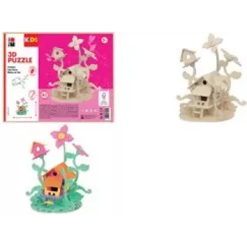 Marabu KiDS 3D dėlionė Fėjų namas, 43 dalių medinis rinkinys, iš anksto išpjauta fanera, sujungimas kištuku - 1 vnt. 0317000000010