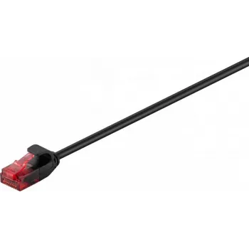 Goobay CAT 6 plonas tinklo kabelis, U/UTP, juodas, 0,5 m 93713