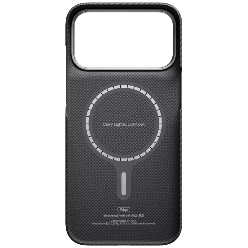 PITAKA Edge dėklas iPhone 18 Pro Max / 17 Pro Max - juodas-pilkas