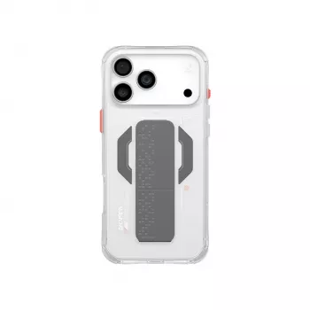 SKINARMA Haxa dėklas iPhone 17 Pro Max su magnetiniu įkrovimu ir rankenos stovu - permatomas