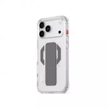 SKINARMA Haxa dėklas iPhone 17 Pro Max su magnetiniu įkrovimu ir rankenos stovu - permatomas
