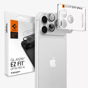 Spigen Optik Pro GLAS.tR EZ FIT fotoaparato objektyvo apsauga iPhone 18 Pro Max - sidabrinė